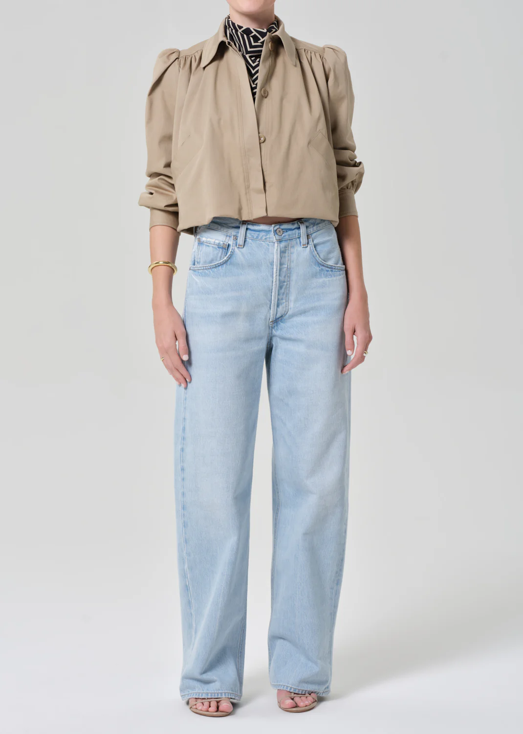 Everly Shirred Crop Jacket in Catalina - Image 6