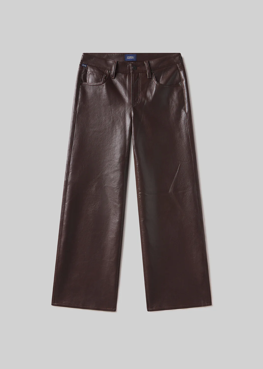 Faye Vintage Straight Recycled Leather in Chocolate - Image 7