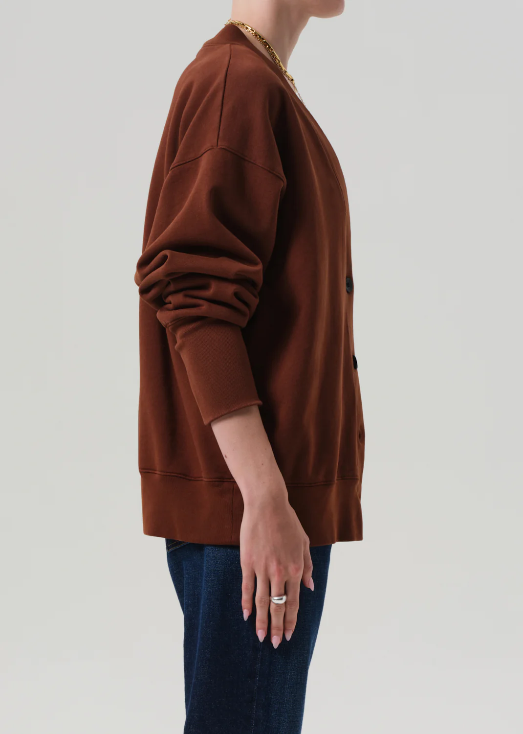 Fleece Cardigan in Chai - Image 3