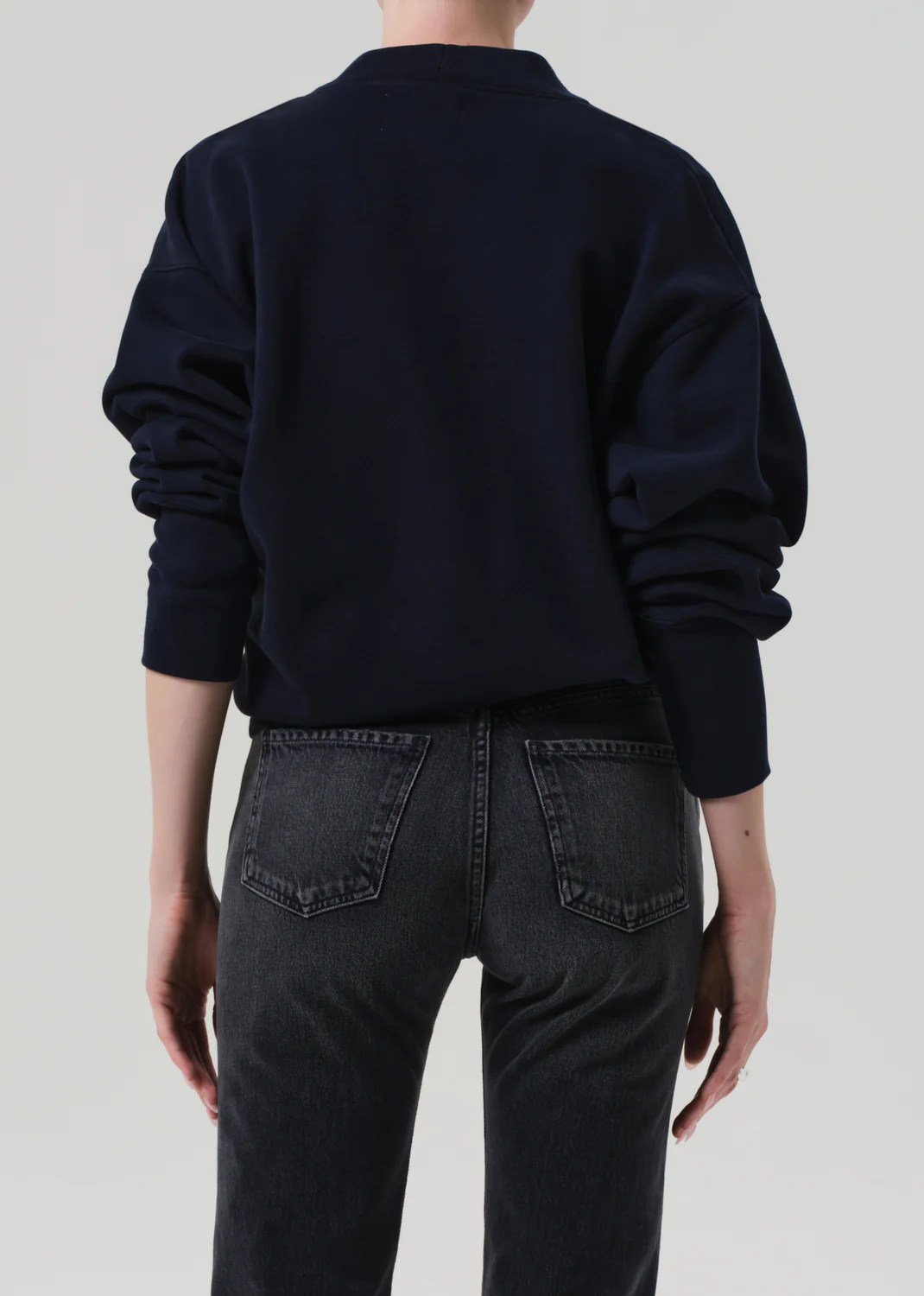 Fleece Cardigan in Navy - Image 2