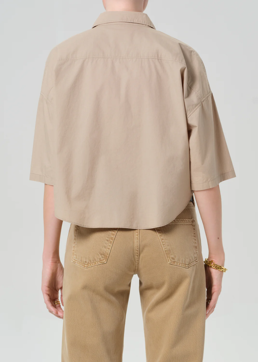 Frances Cropped Cape Button Up in Catalina - Image 2