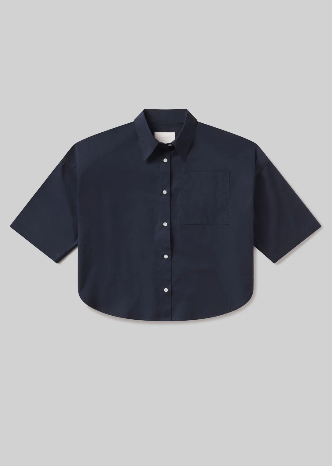 Frances Cropped Cape Button Up in Navy - Image 6
