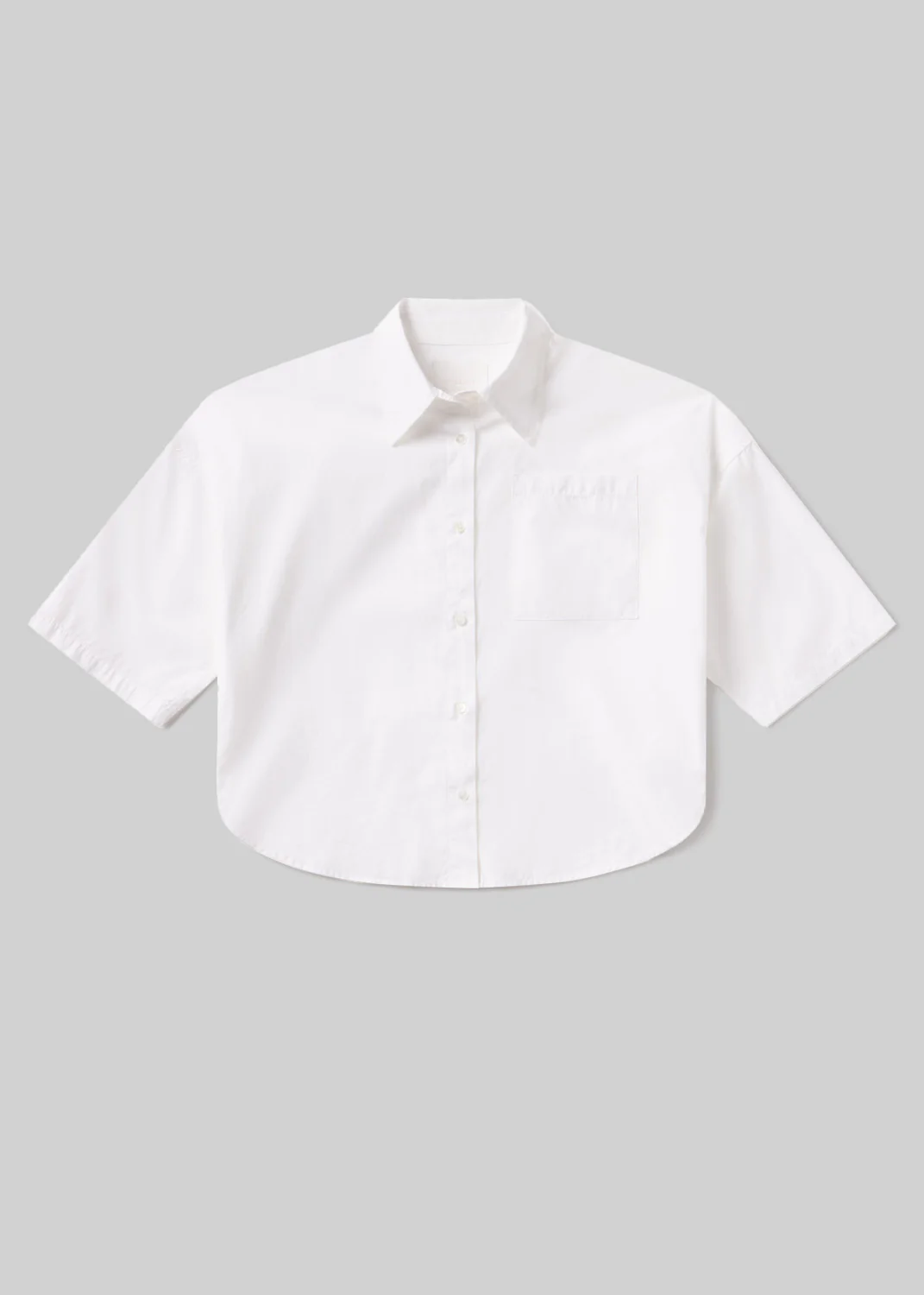 Frances Cropped Cape Button Up in Optic White - Image 6