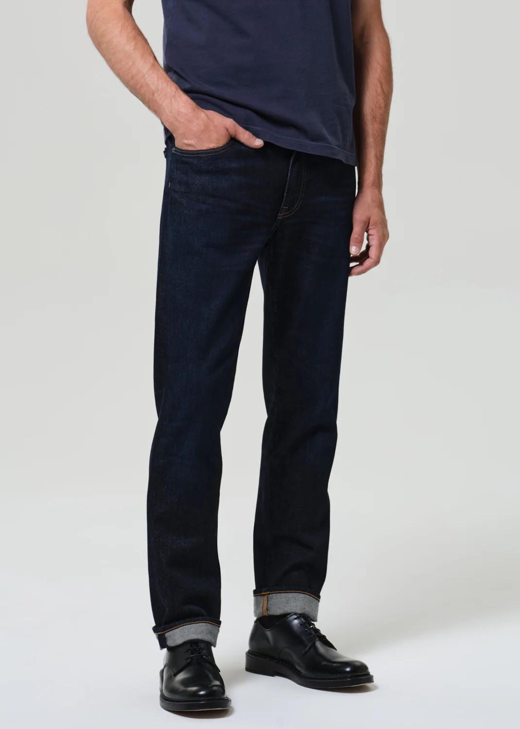 Gage Slim Straight Cashmere Denim in Falcon - Image 5