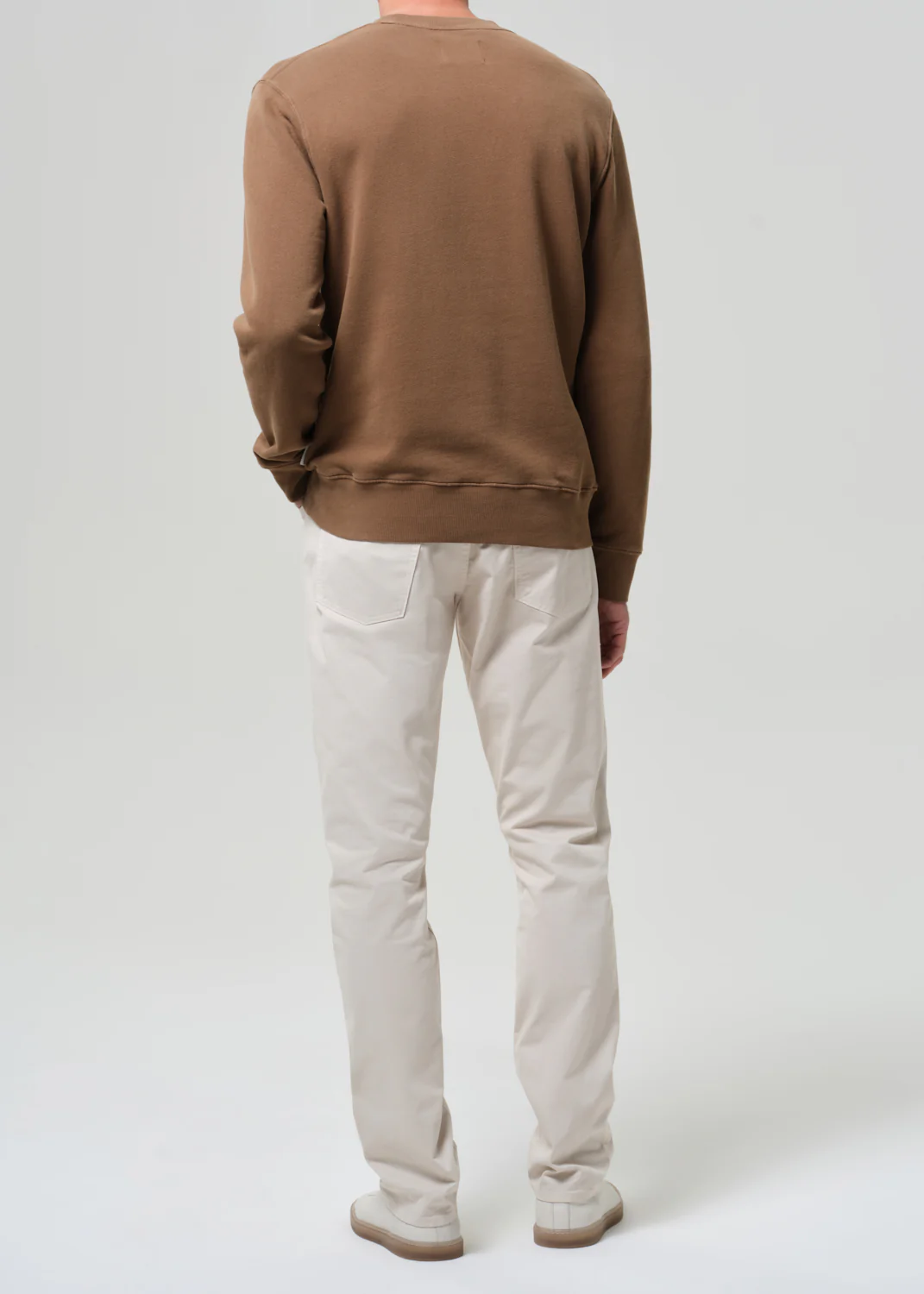 Gage Slim Straight Cashmere Touch Sateen in Light Taupe - Image 3