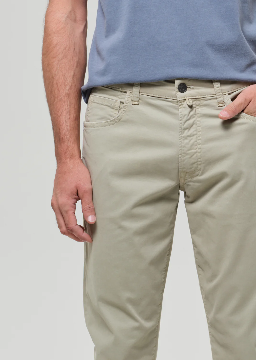 Gage Slim Straight Cashmere Touch Sateen in Sage - Image 7
