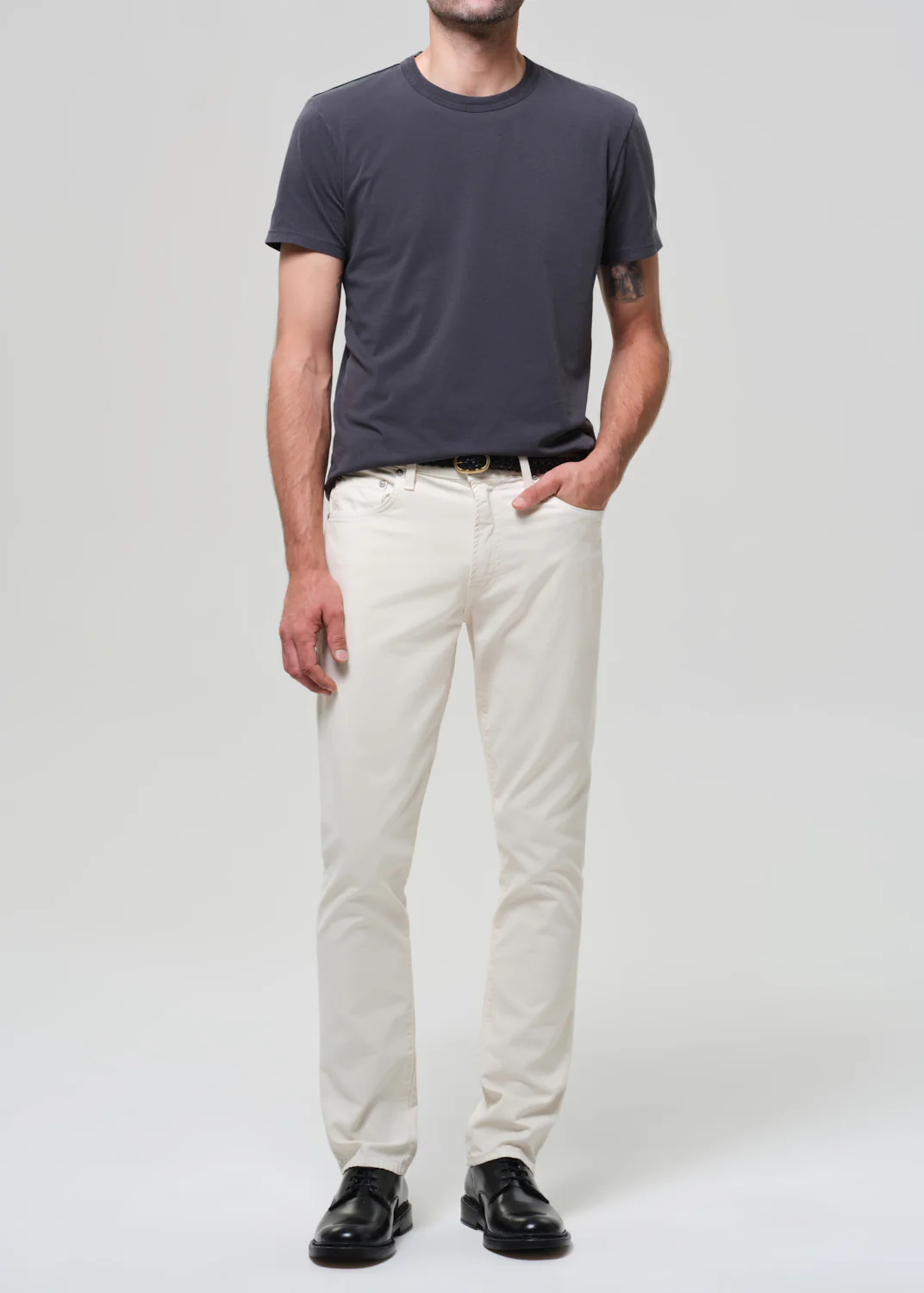 Gage Slim Straight Italian Canvas in Almond - Image 3
