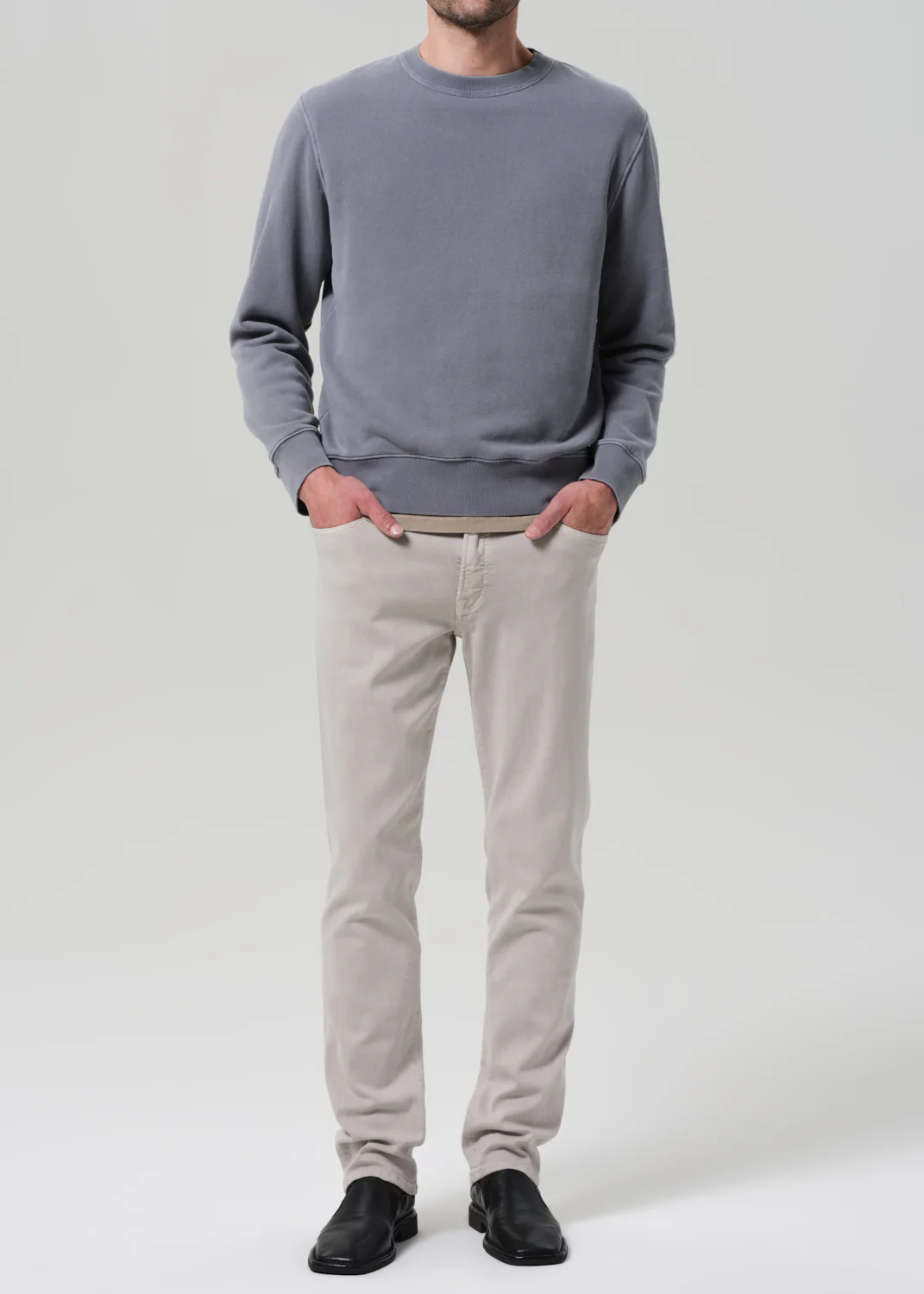 Gage Slim Straight Soft Weft in Pale Grey - Image 3