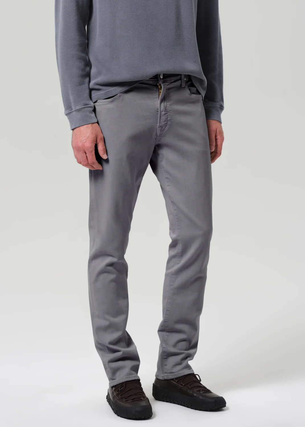 Gage Slim Straight Soft Weft in Steel Grey - Image 5