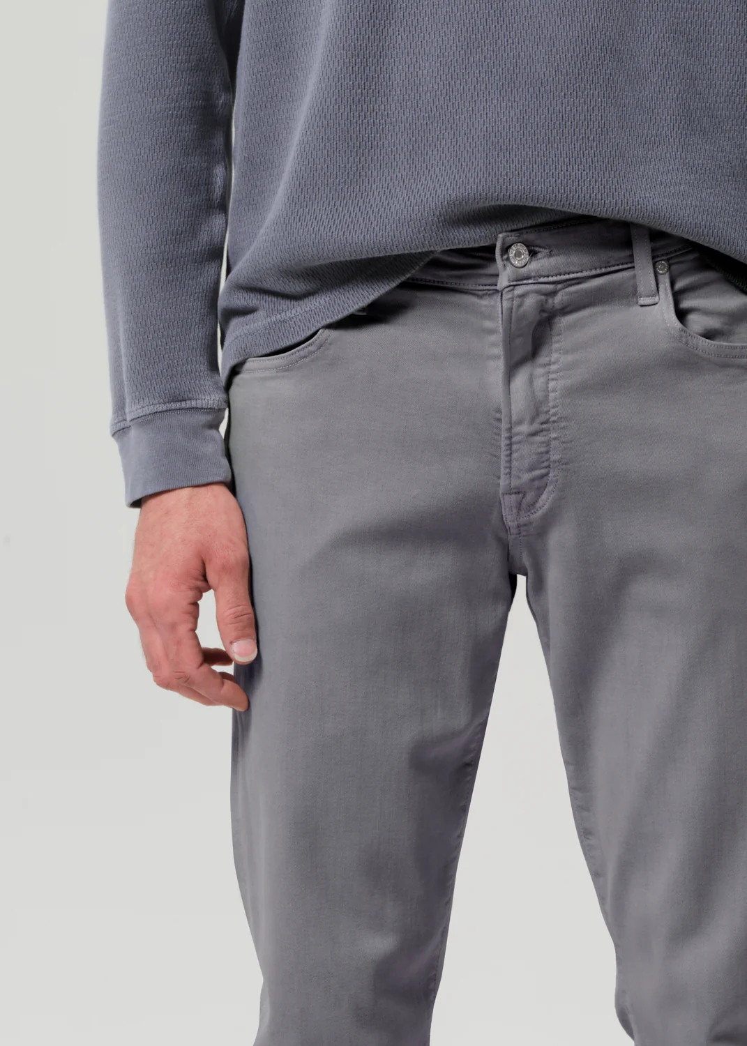 Gage Slim Straight Soft Weft in Steel Grey - Image 6