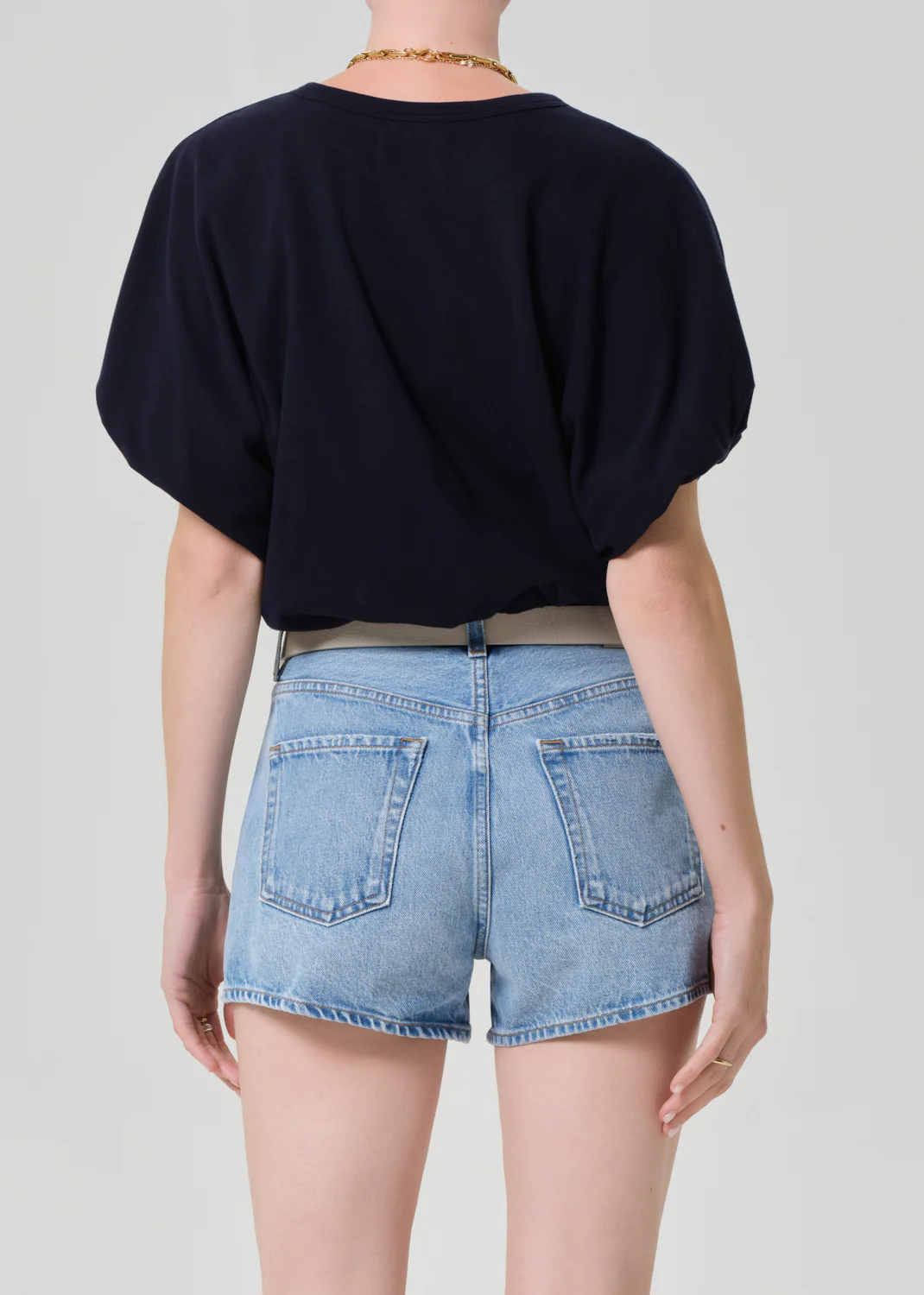 Gia Bubble Tee in Navy - Image 2