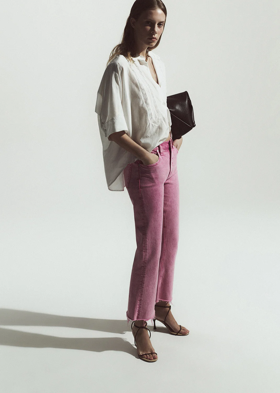 Goldie Ankle Kick Flare in Raspberry - Image 2