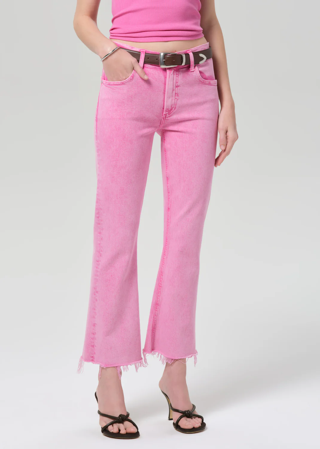 Goldie Ankle Kick Flare in Raspberry - Image 5