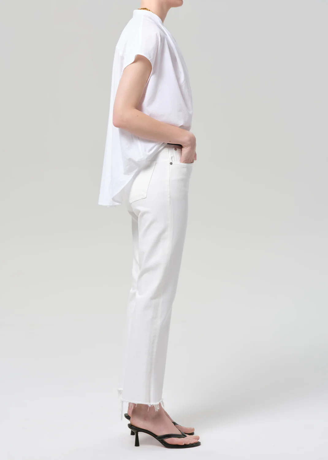 Goldie Ankle Kick Flare in Soft White - Image 3