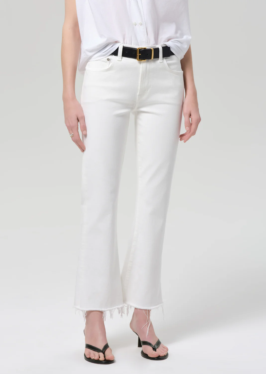 Goldie Ankle Kick Flare in Soft White - Image 4