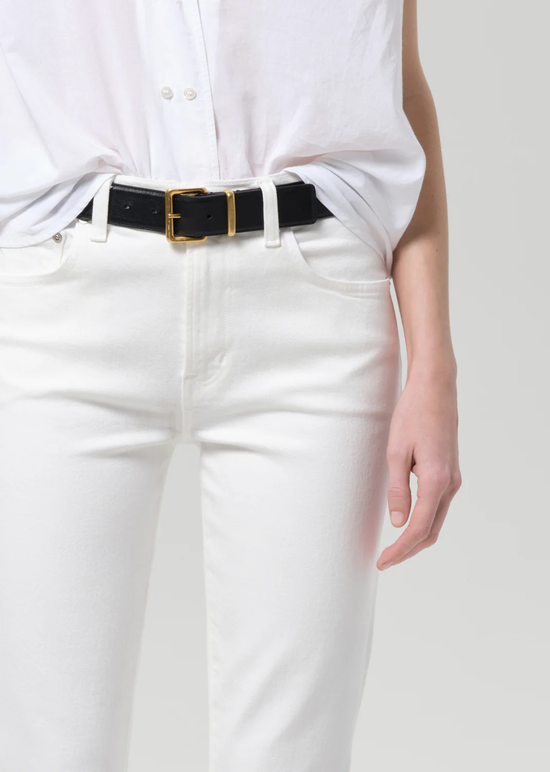Goldie Ankle Kick Flare in Soft White - Image 5