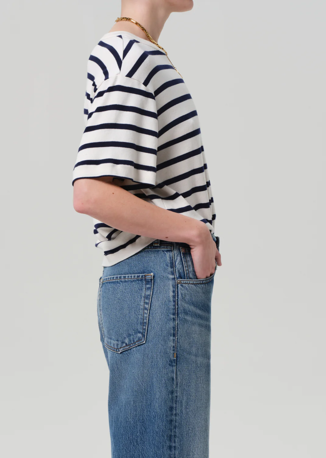 Goldie Tee in Azure Stripe - Image 3
