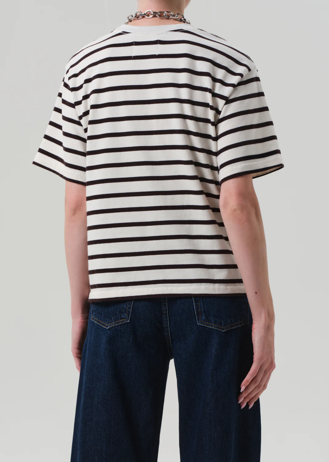 Goldie Tee in Chocolate Stripe - Image 2