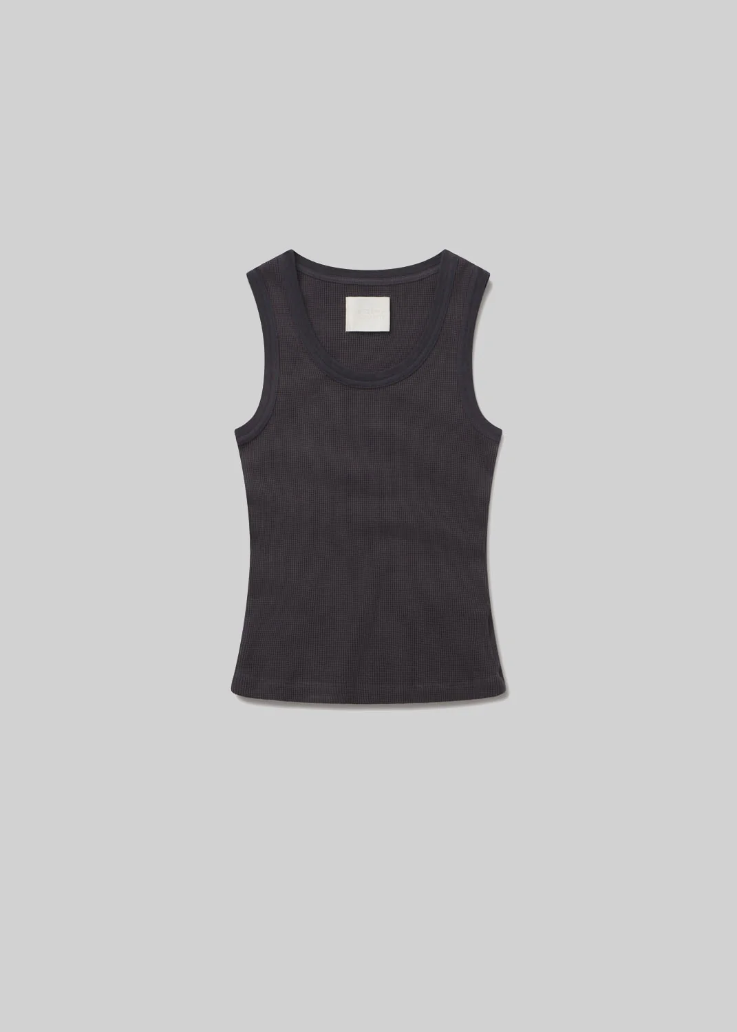 Inez Waffle Tank in Charcoal - Image 6