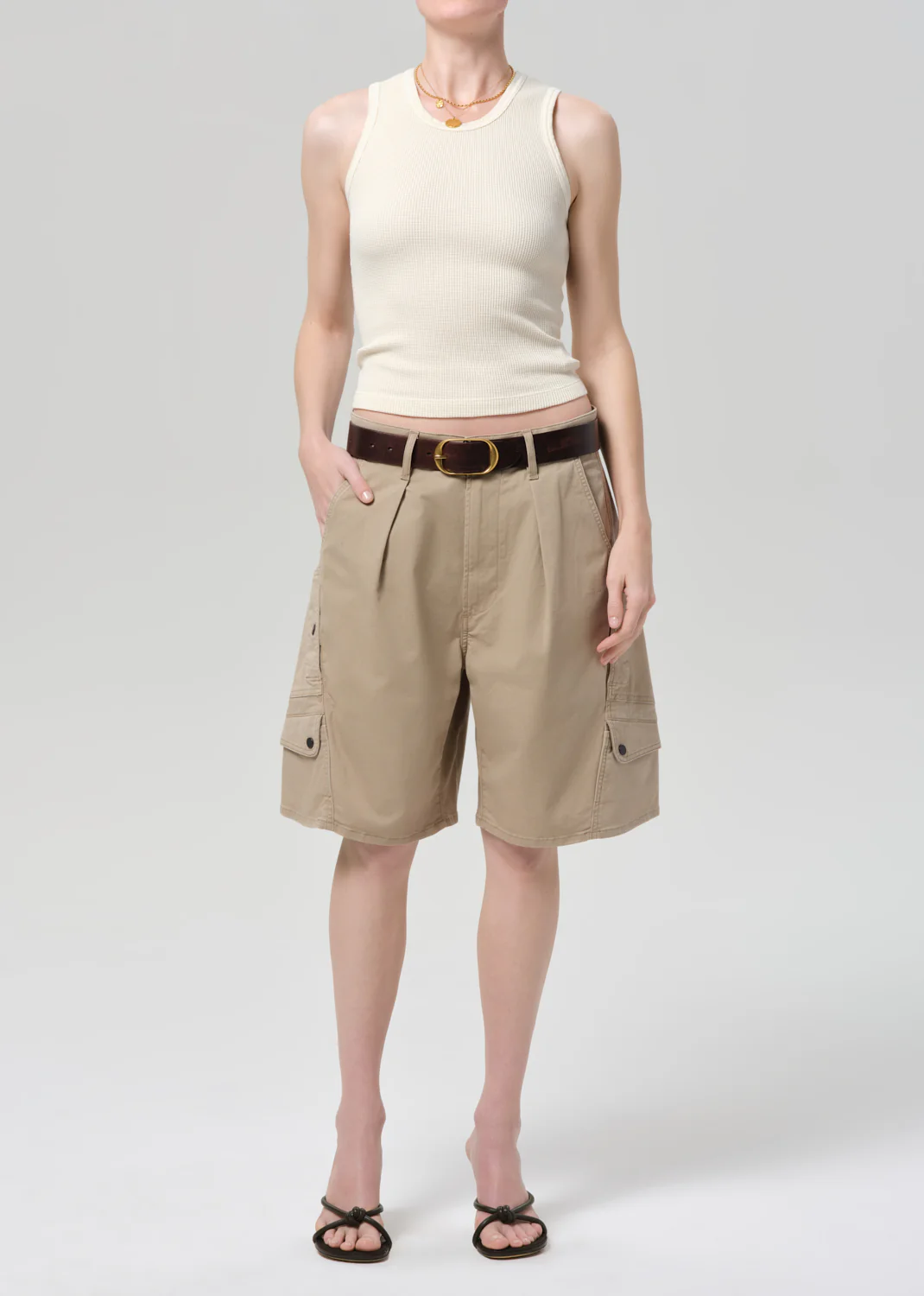 Inez Waffle Tank in Dune - Image 5