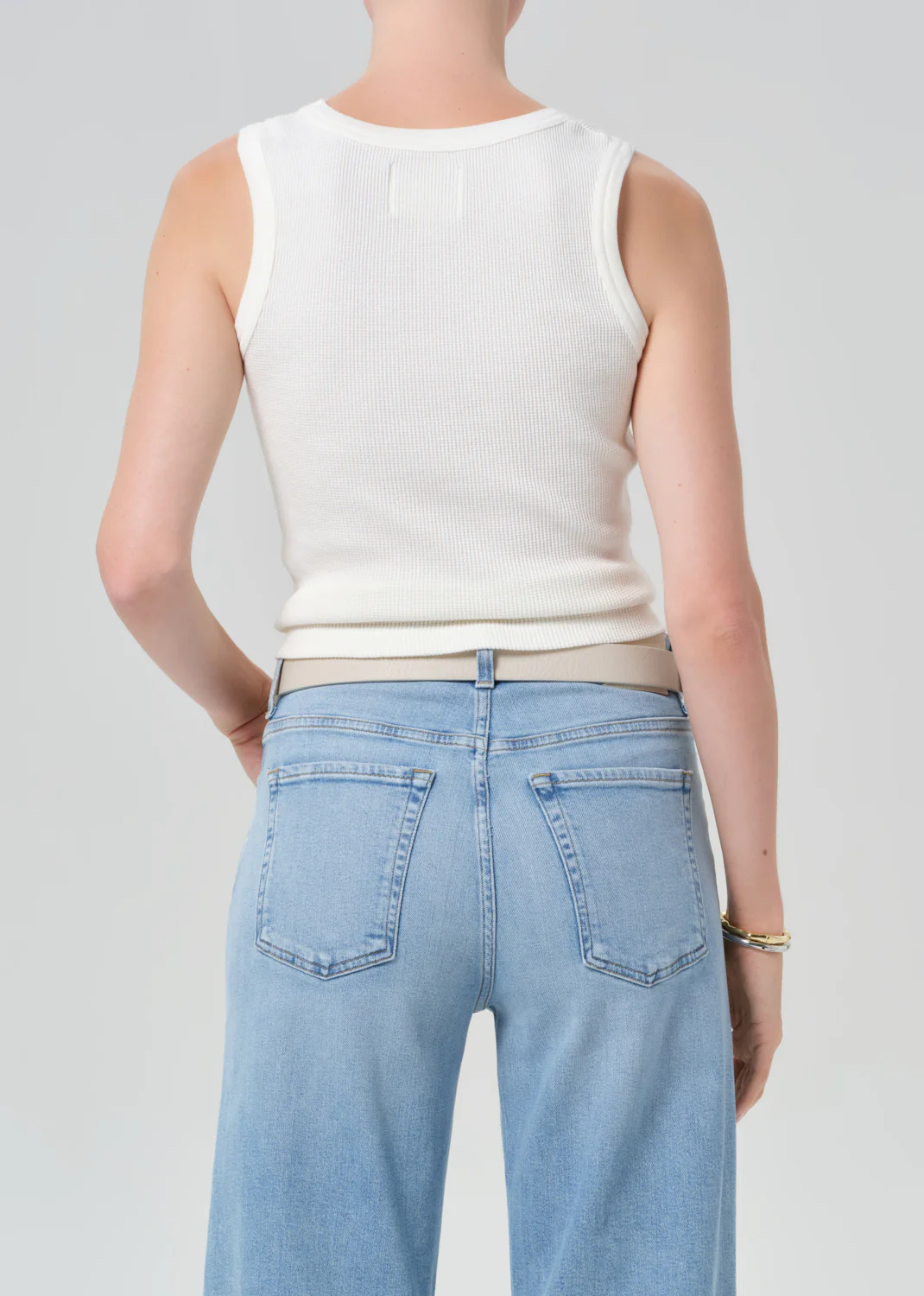 Inez Waffle Tank in Pashmina - Image 3