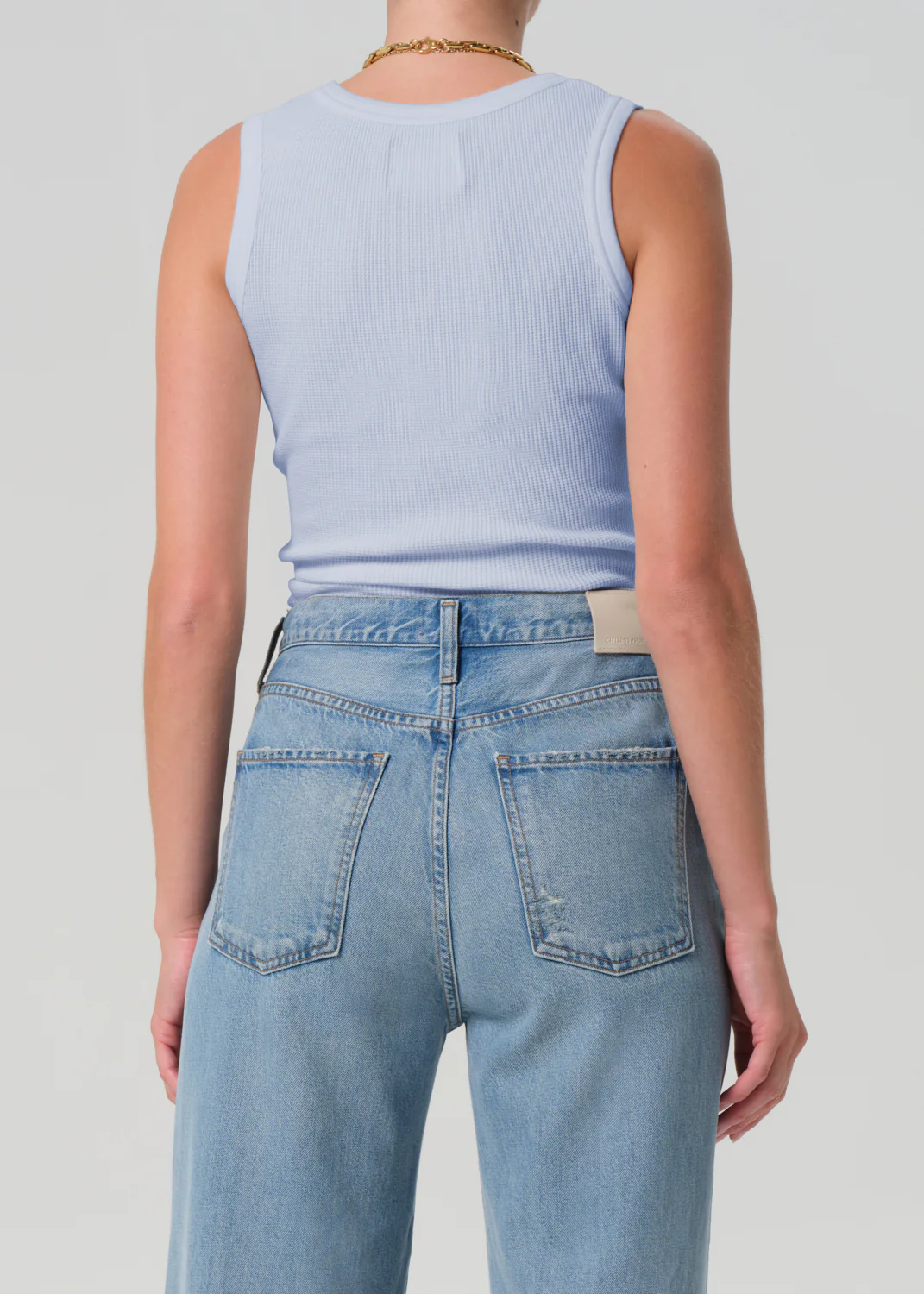 Inez Waffle Tank in Periwinkle - Image 2