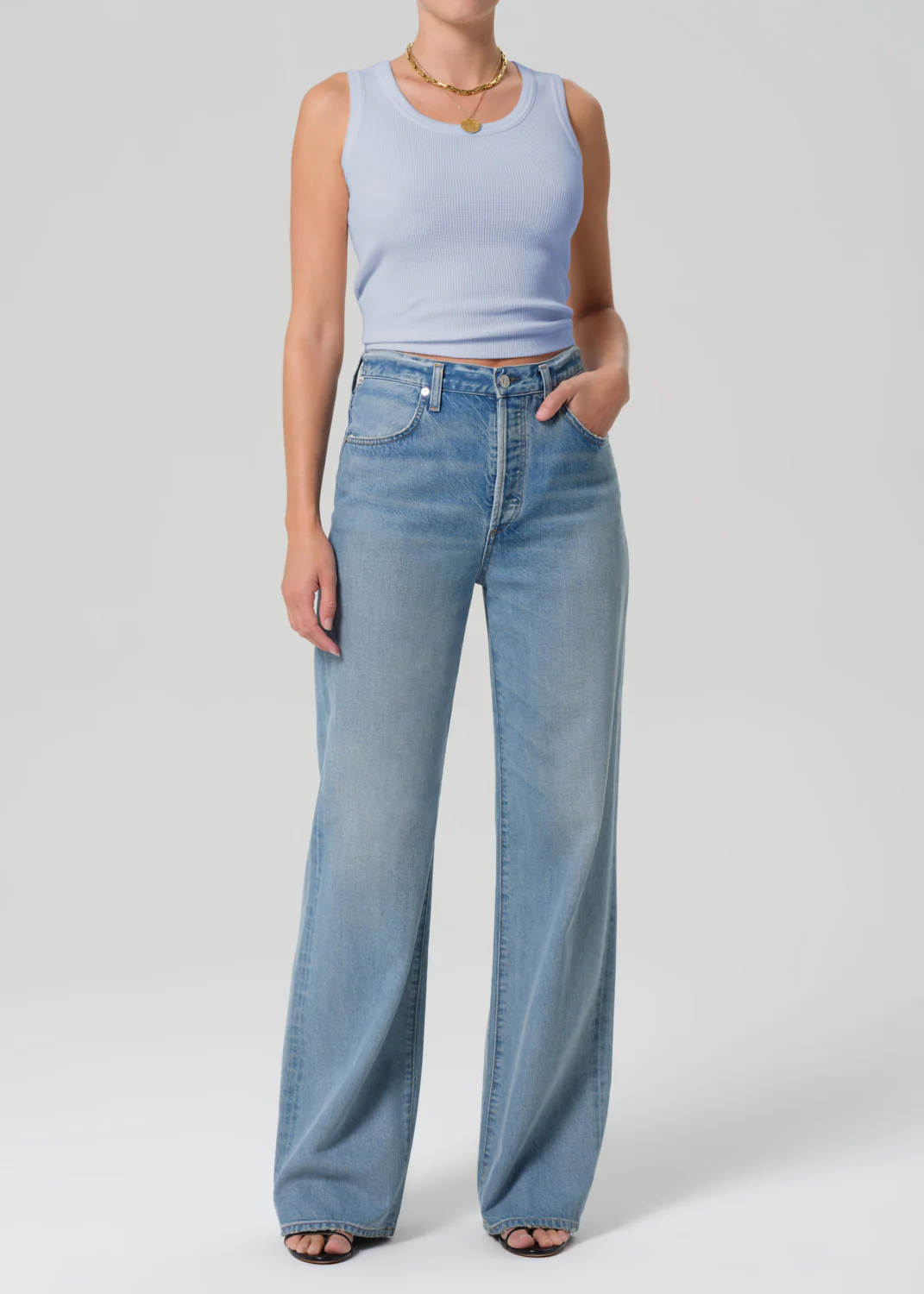 Inez Waffle Tank in Periwinkle - Image 5