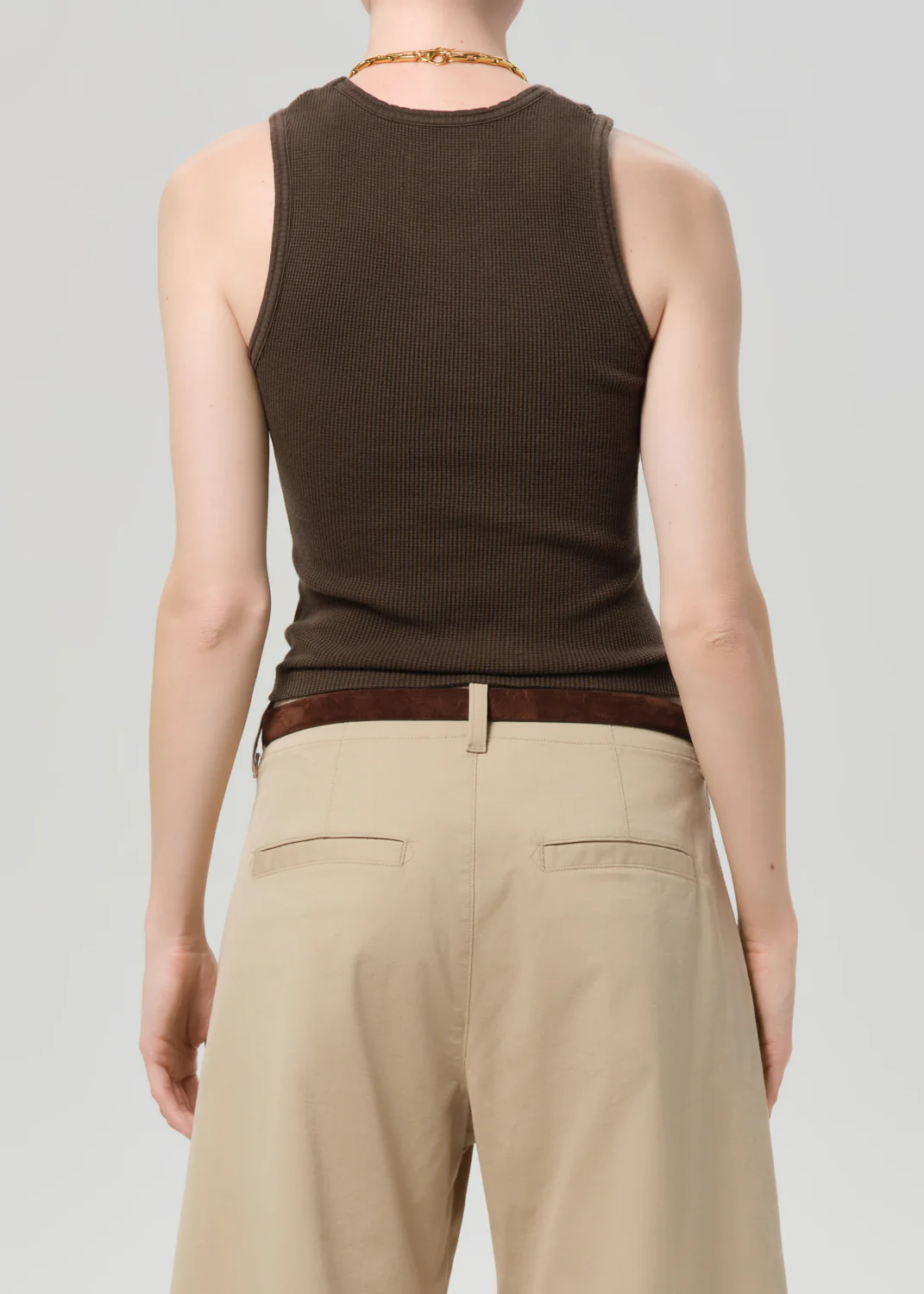 Inez Waffle Tank in Umber - Image 2