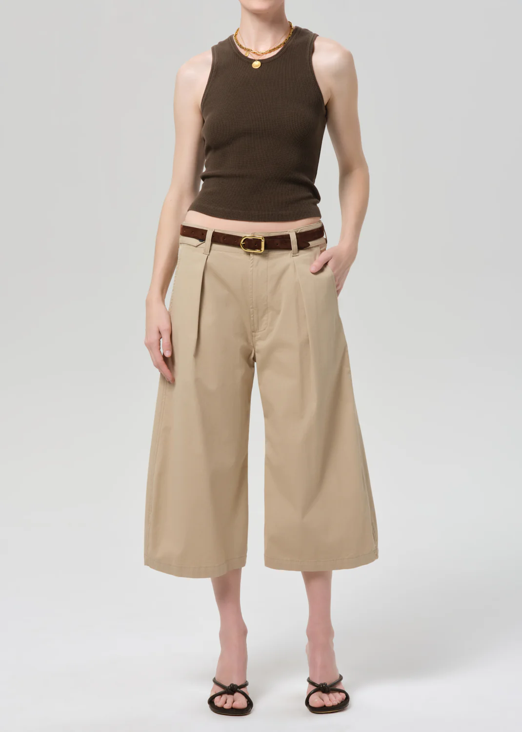 Inez Waffle Tank in Umber - Image 5
