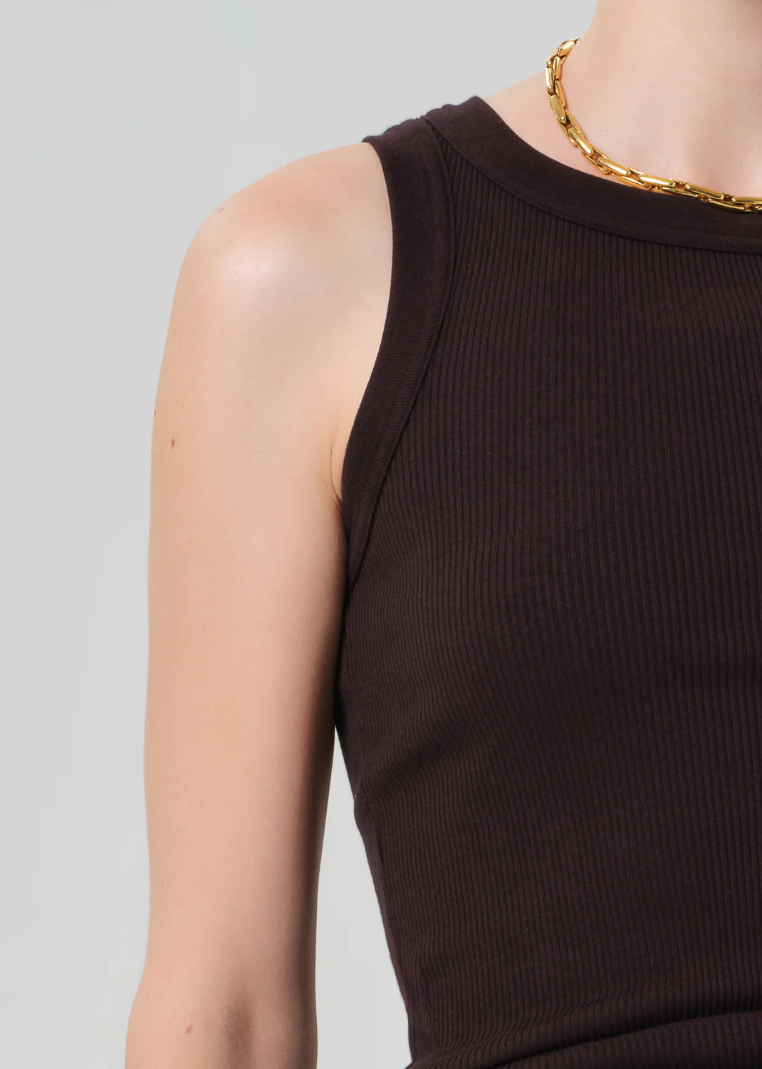 Isabel Rib Tank in Chocolate - Image 4