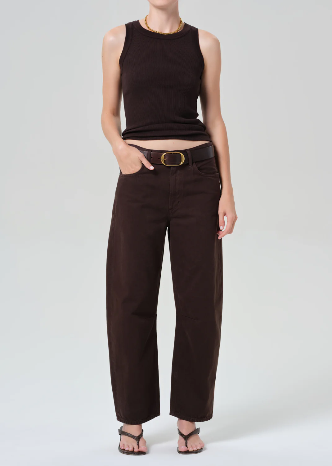 Isabel Rib Tank in Chocolate - Image 5