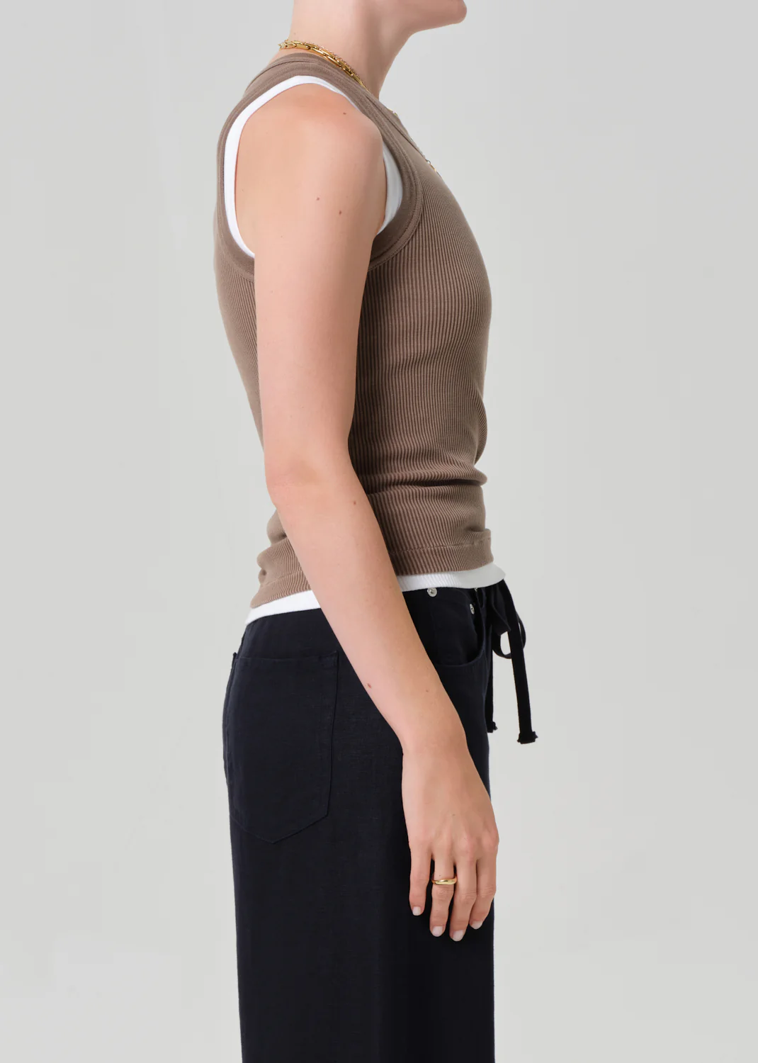 Isabel Rib Tank in Cocoa - Image 3