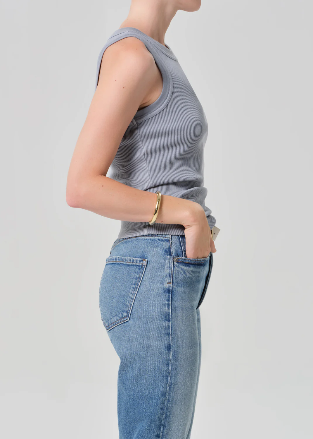 Isabel Rib Tank in Hematite - Image 4