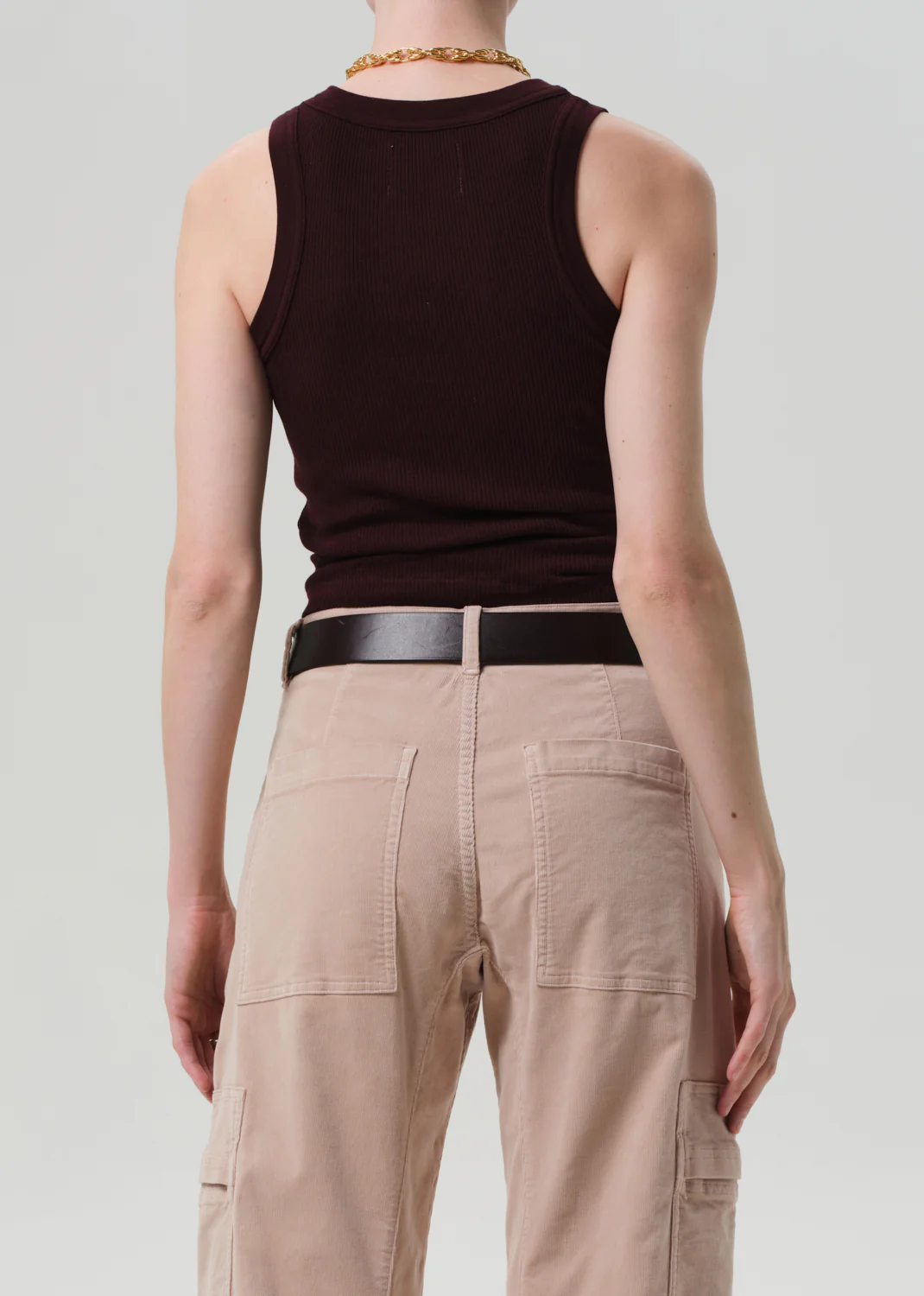 Isabel Rib Tank in Mahogany - Image 2