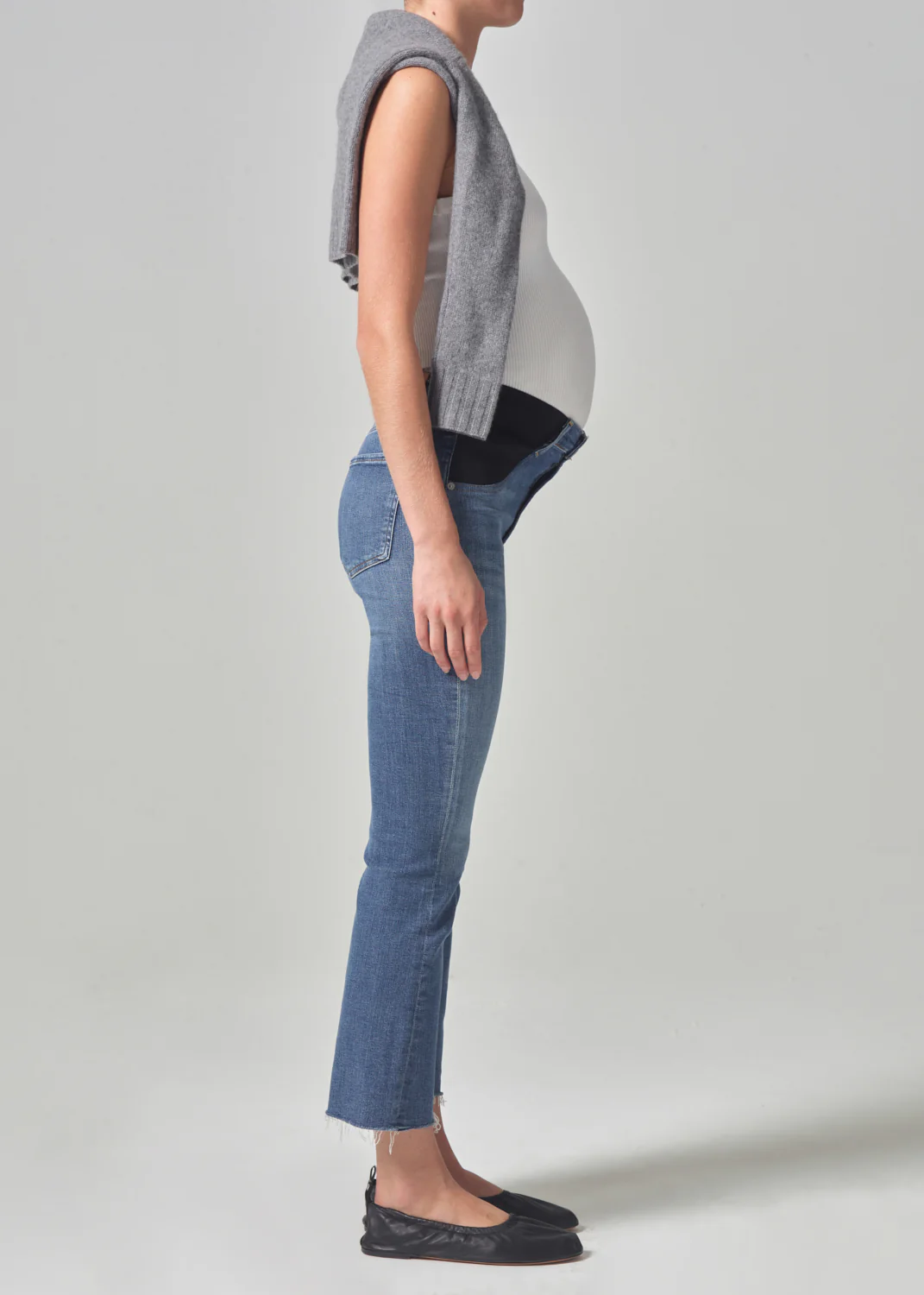 Maternity Isola Mid Rise Cropped Boot in Lawless - Image 3