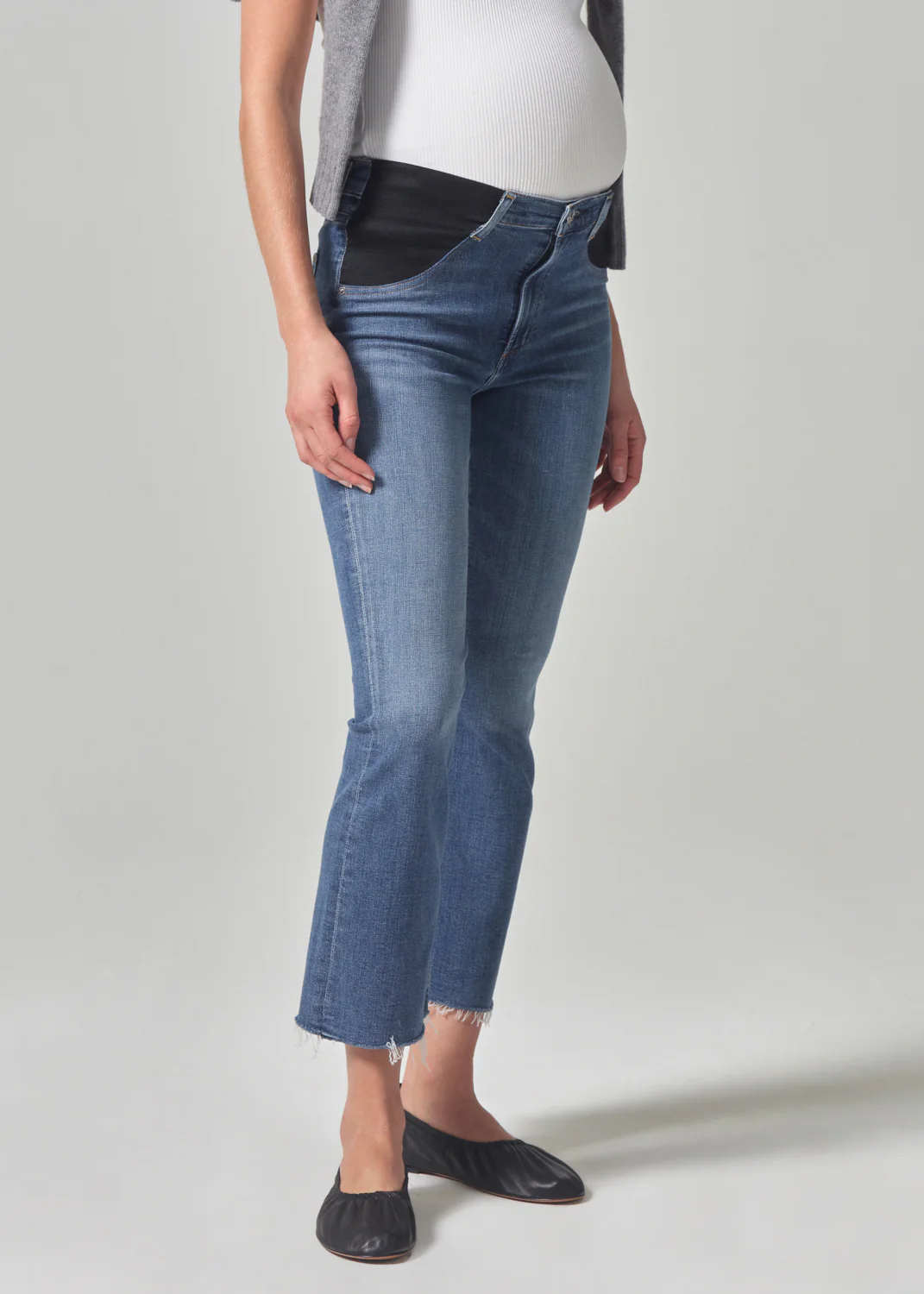 Maternity Isola Mid Rise Cropped Boot in Lawless - Image 4