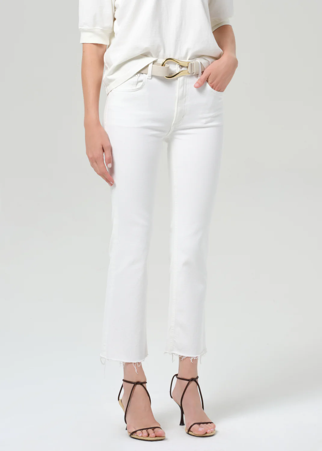 Isola Mid Rise Cropped Boot in Soft White - Image 4