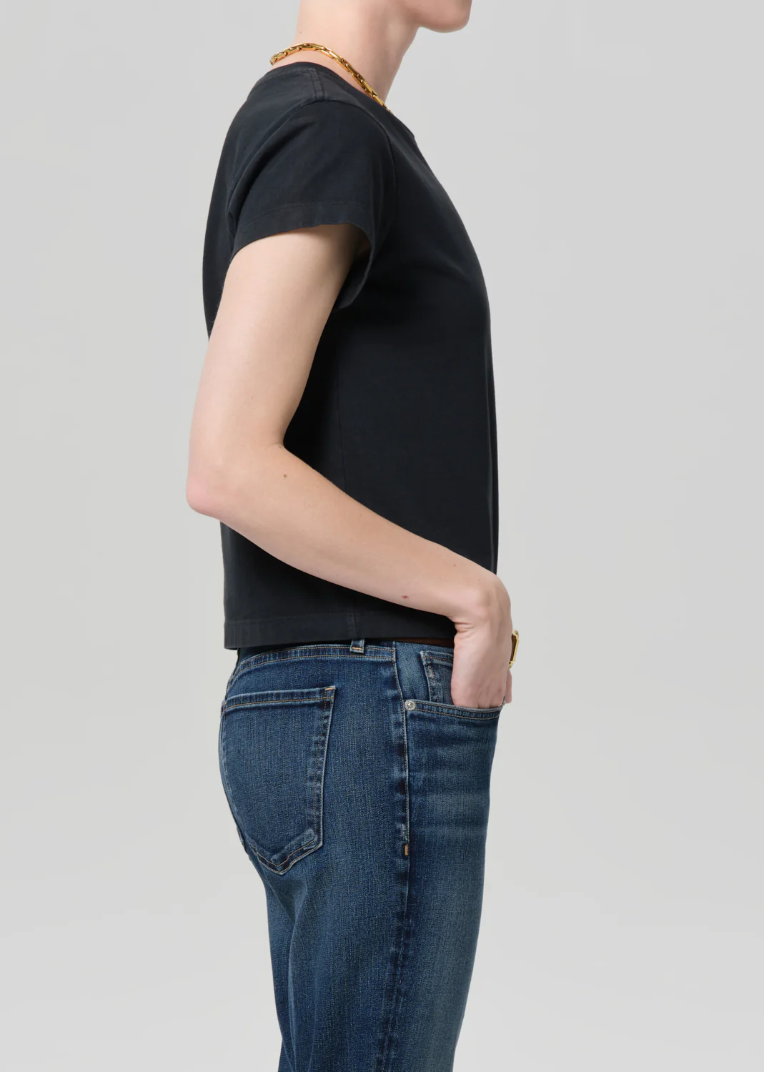Kai Baby Tee in Washed Black - Image 3