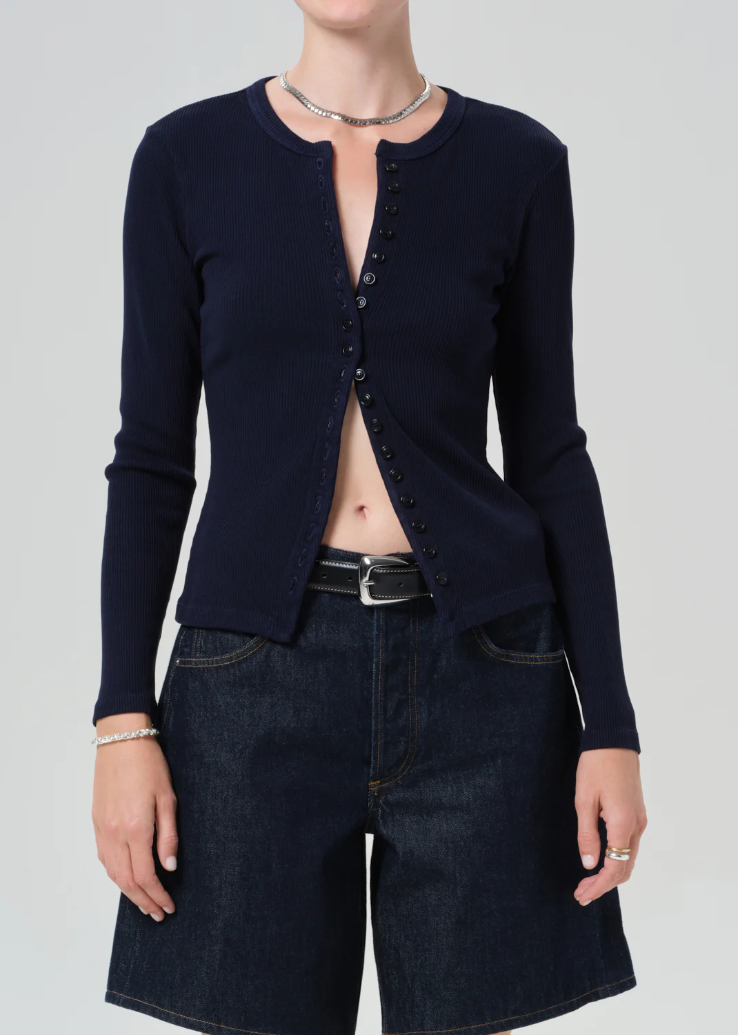Kari Long Cardigan in Navy