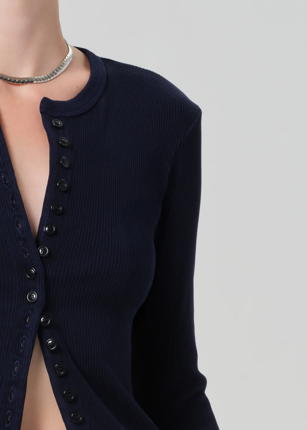 Kari Long Cardigan in Navy - Image 4