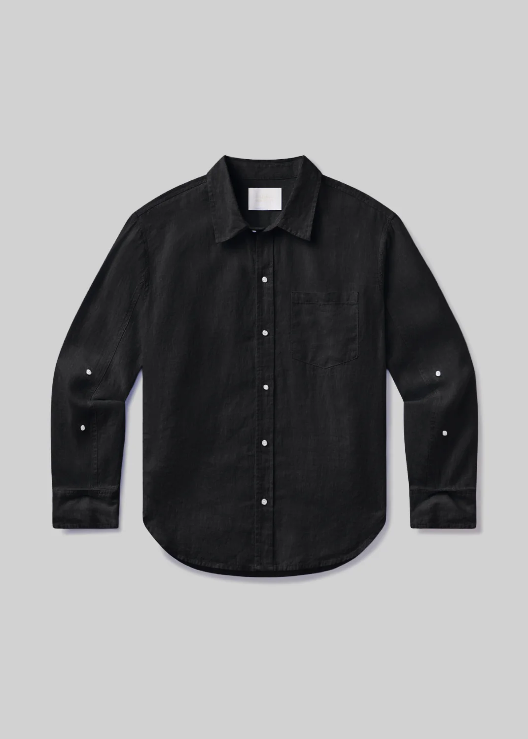 Kayla Shrunken Linen Shirt in Black - Image 6