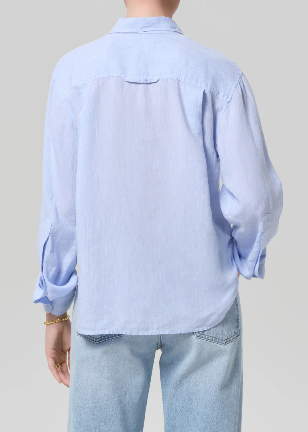 Kayla Shrunken Linen Shirt in Glint - Image 2