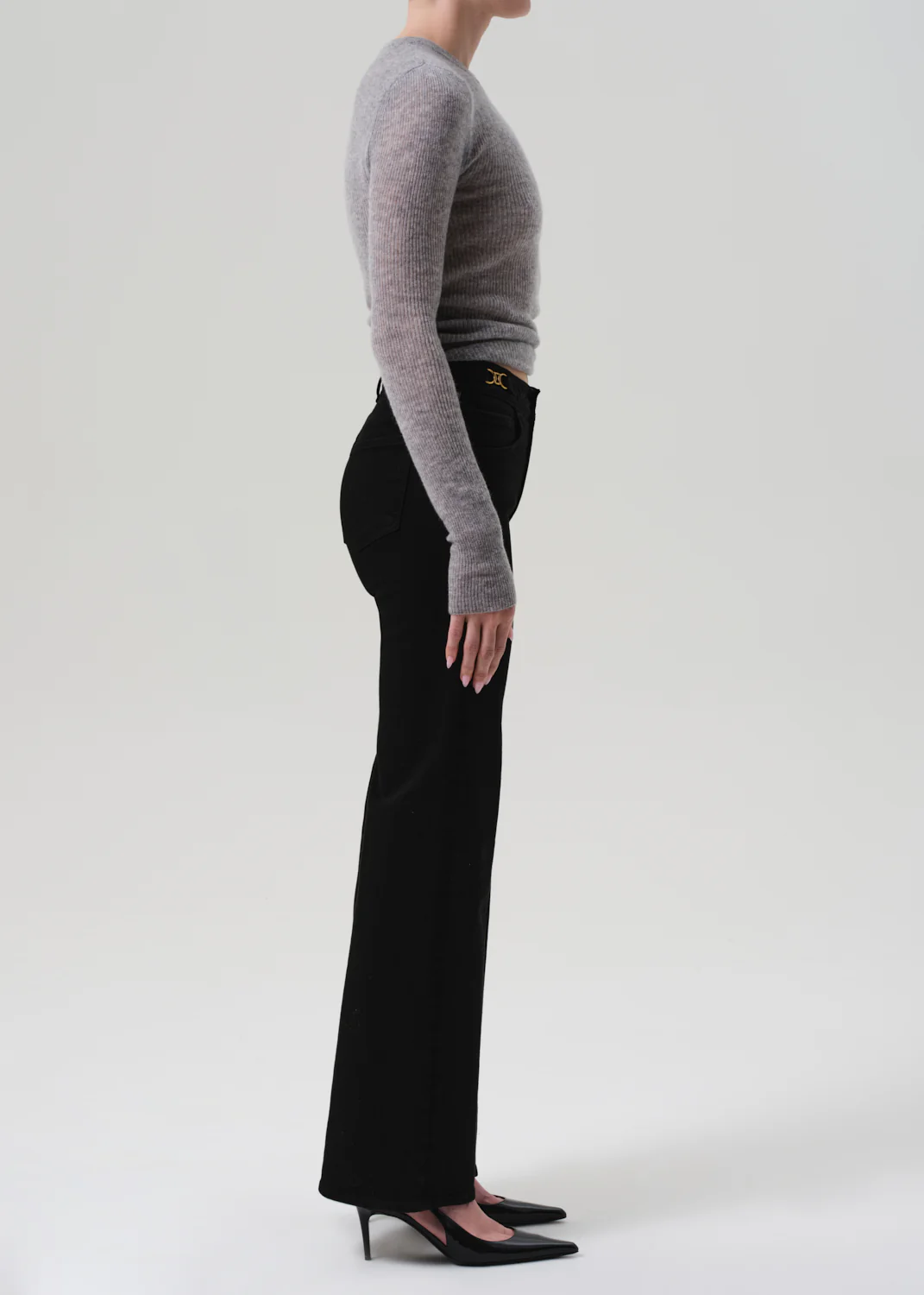Kimberly Flare With Horsebit in Rich Black - Image 3