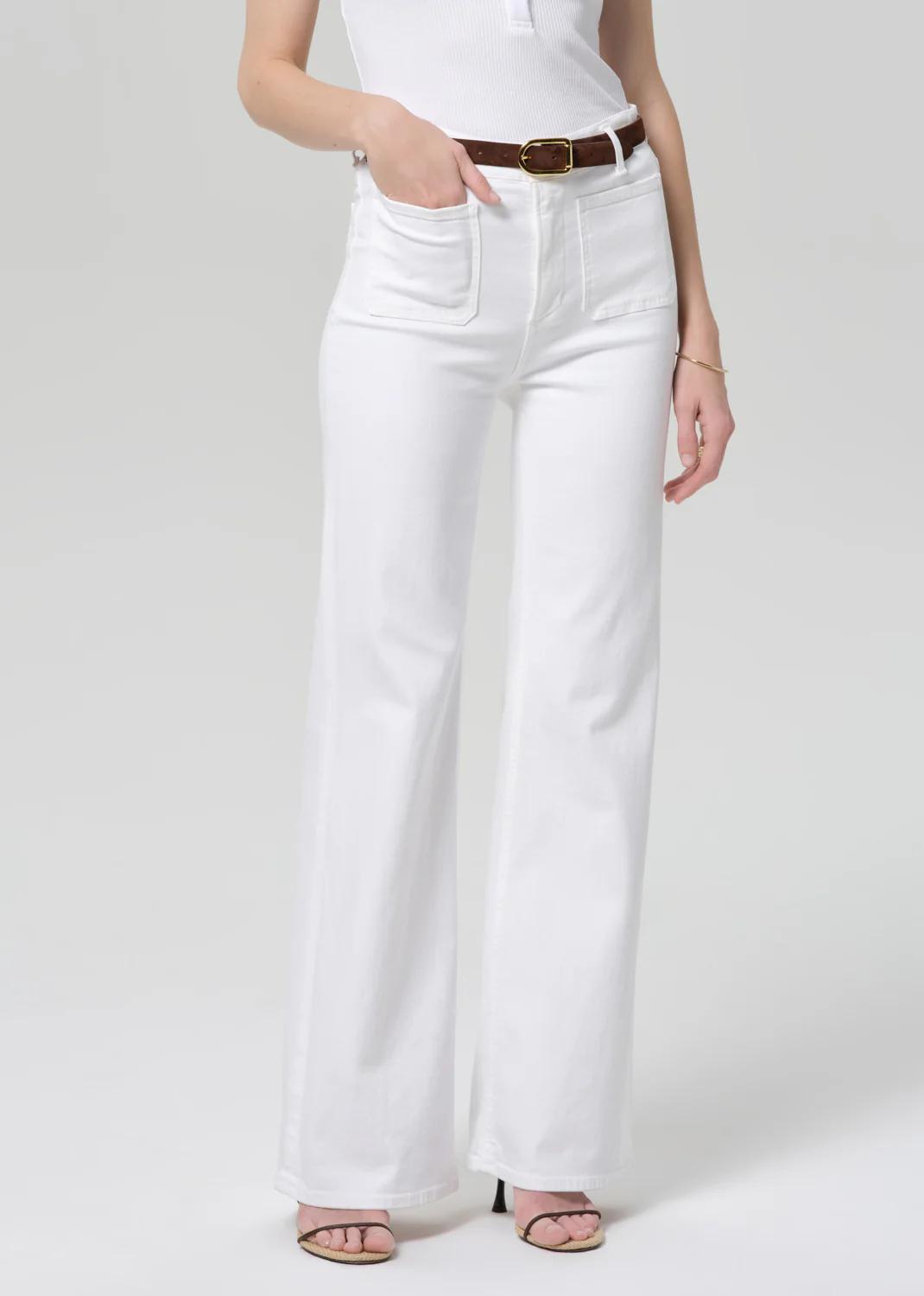 Kimberly Patch Pocket Flare in Soft White - Image 4