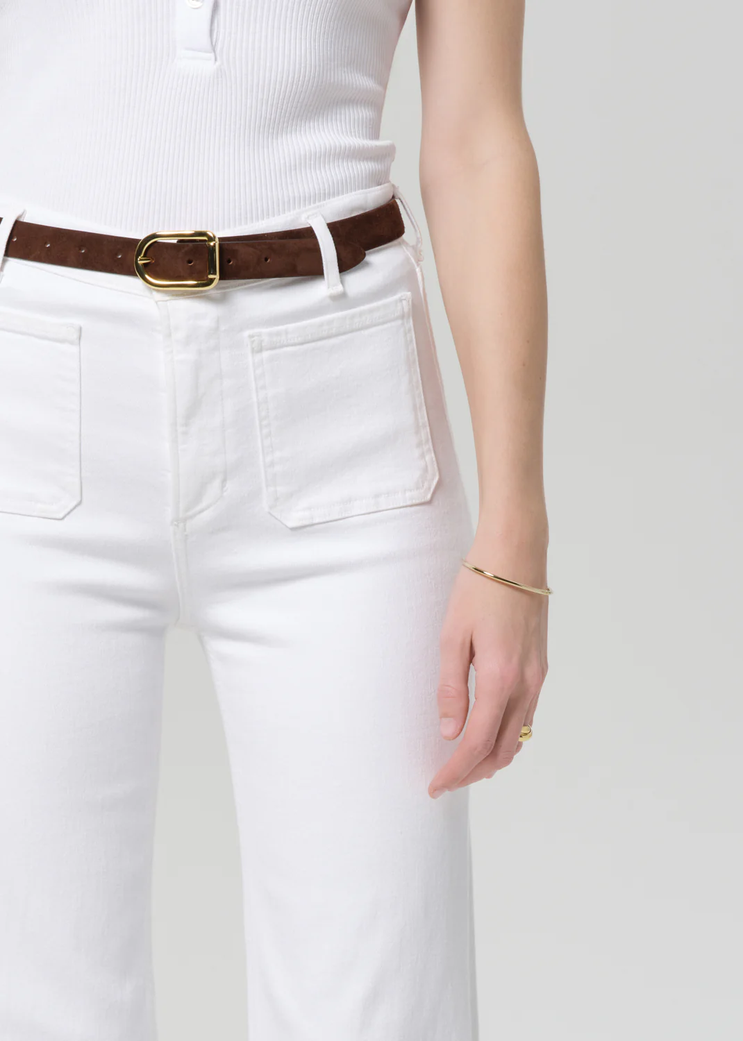 Kimberly Patch Pocket Flare in Soft White - Image 5