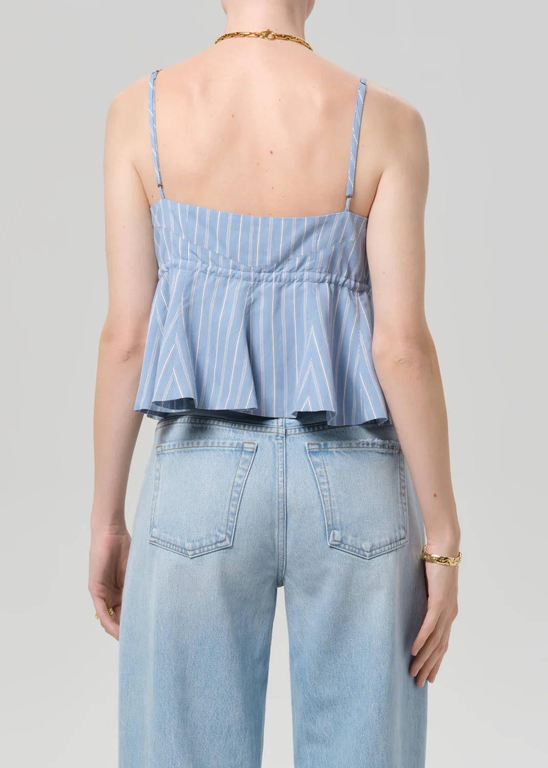 Larissa Tie Front Cami in Capri Stripe - Image 2
