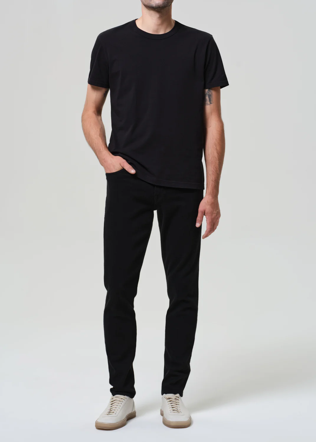 London Tapered Slim Cashmere Denim in Starless - Image 2