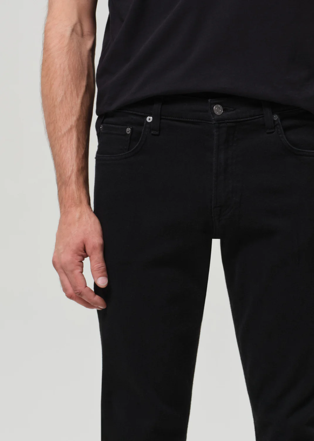 London Tapered Slim Cashmere Denim in Starless - Image 6