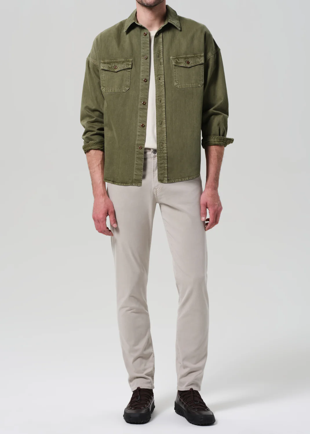 London Tapered Slim Brushed Sateen in Caraway - Image 2