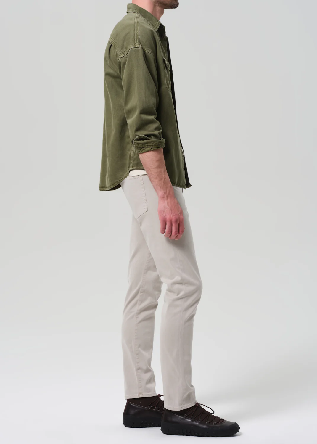 London Tapered Slim Brushed Sateen in Caraway - Image 4